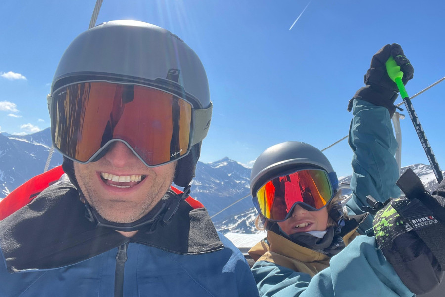 Blij in de skilift