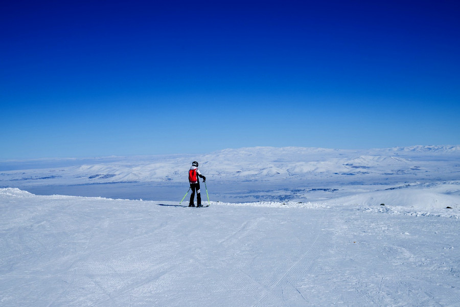 Zonnig maar koud in Erciyes.