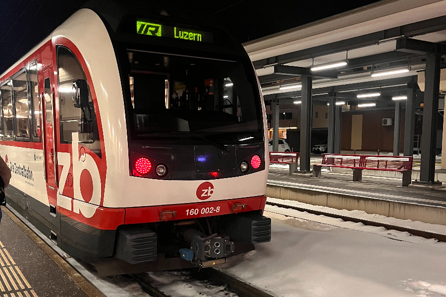 De trein naar Luzern