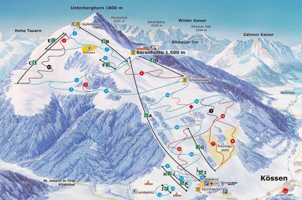 Pistekaart Kaiserwinkl / Hochkössen