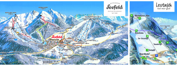 Pistekaart Seefeld (alle skigebieden)