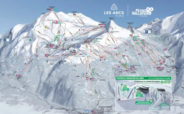 Pisteplan skigebied Les Arcs