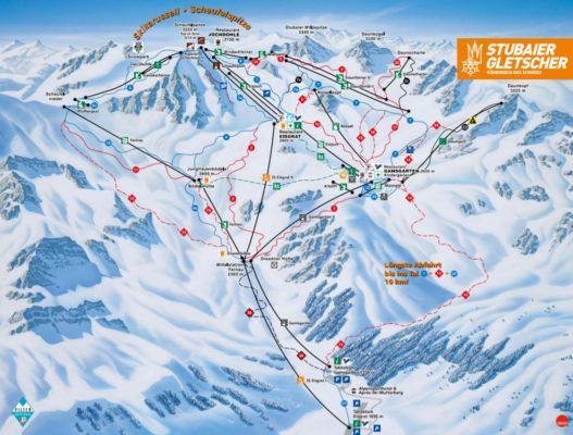 Plattegrond skigebied Stubaier Gletsjer