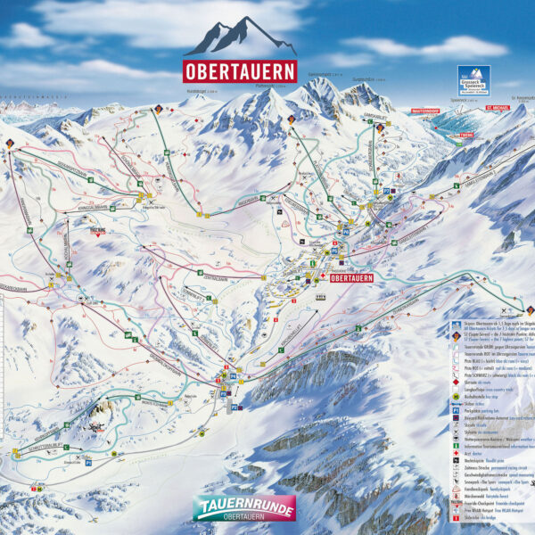 Pistekaart Obertauern - pisteplan & overzicht van liften, restaurants en pistes