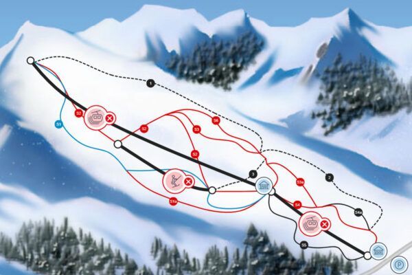 Plattegrond en pisteplan Sportgastein