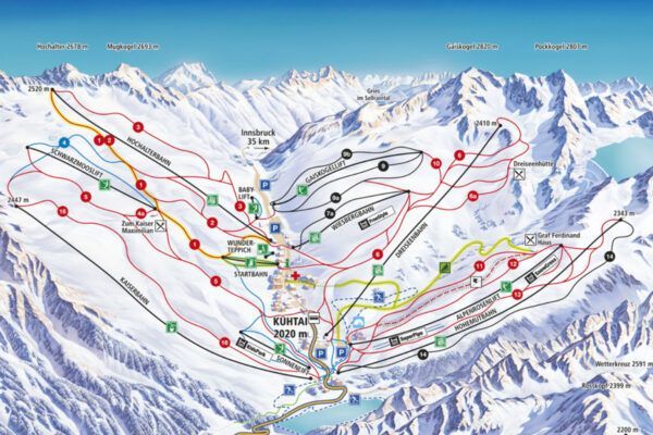 Plattegrond skigebied Kühtai