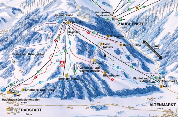 Plattegrond skigebied Radstadt - Altenmarkt