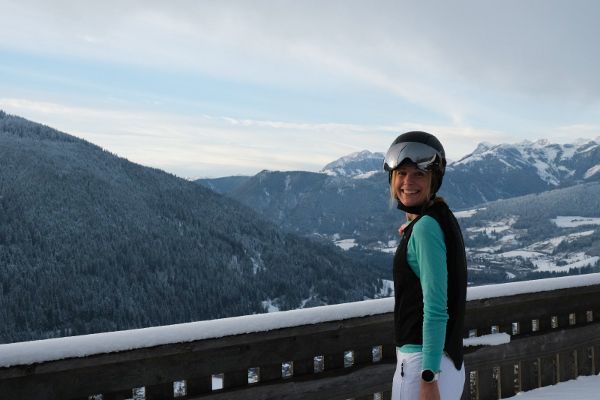Rugbeschermer Komperdell op de piste