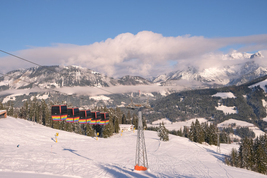 Als de zon doorbreekt in het skicircus ziet het er prachtig uit!