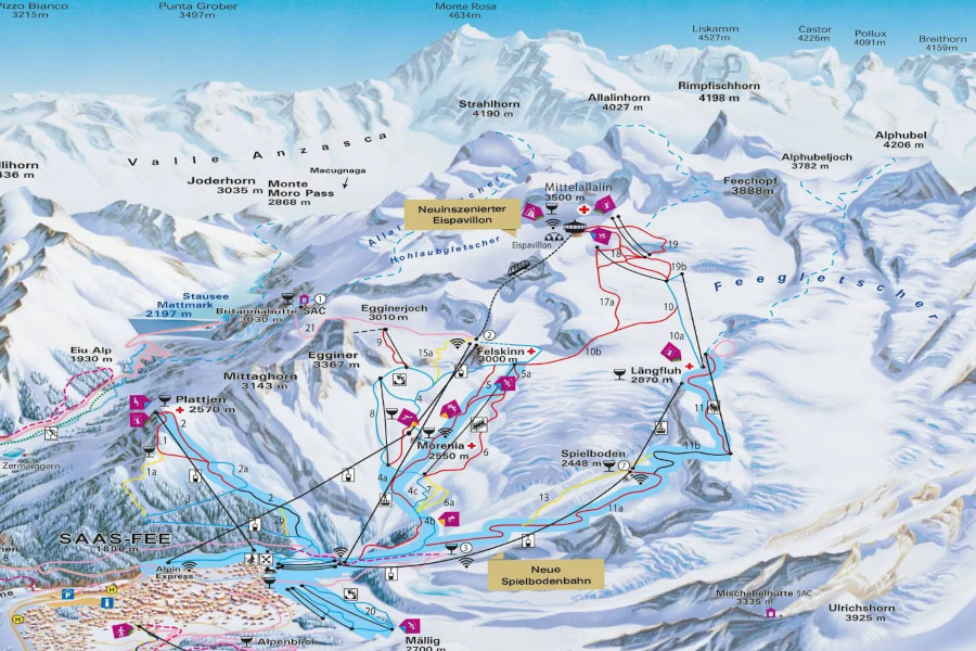 Skigebied Saas Fee