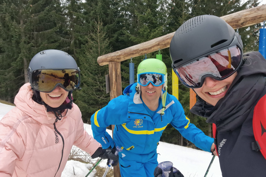 Ski angst overwinnen met een skimaatje van hetzelfde niveau