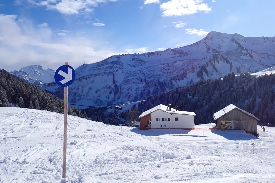 Blauwe pistes in Mellau