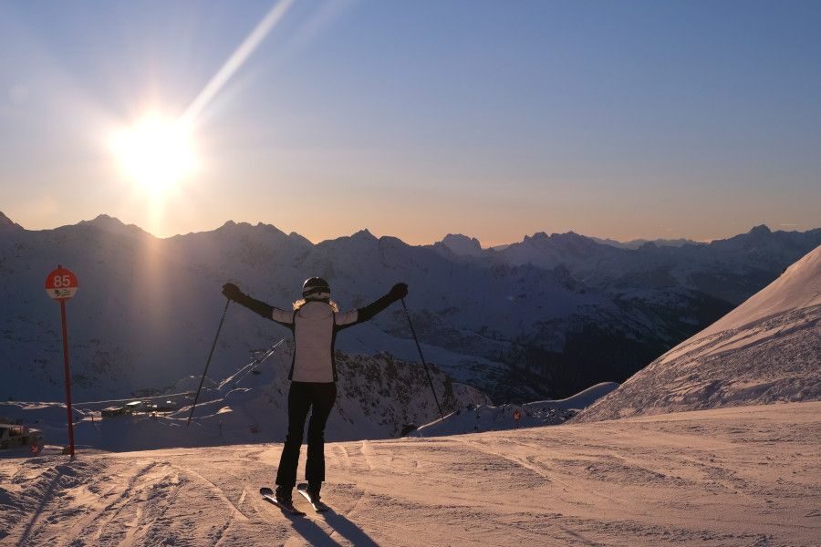 Skiën tot de zon onder gaat! in St Anton